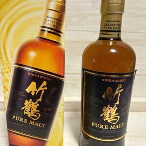 ニッカウヰスキー 竹鶴ピュアモルト 旧ボトル 黒ラベル 700ml 初期カートン付き 特別な贈答に最適