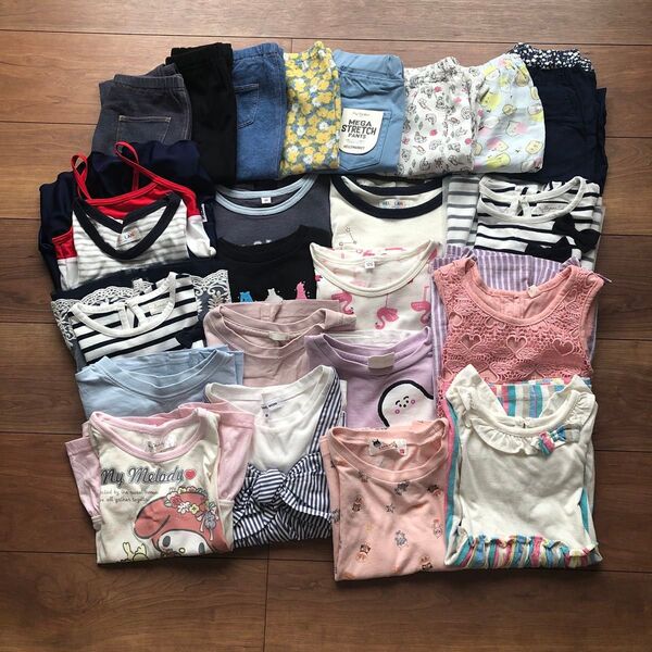 【USED】キッズ 女の子セット Tシャツ ズボン他 100cm 110cm 春夏