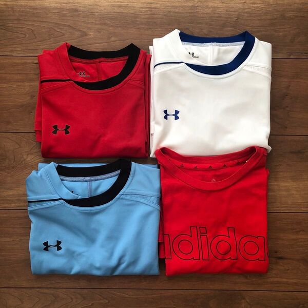 【USED】キッズ 男の子 スポーツブランド 半袖Tシャツ 4枚セット アンダーアーマー adidas