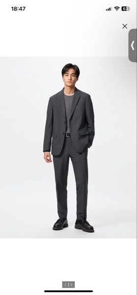UNIQLO 感動ジャケット L 感動パンツ 82 セットアップ ダークグレー