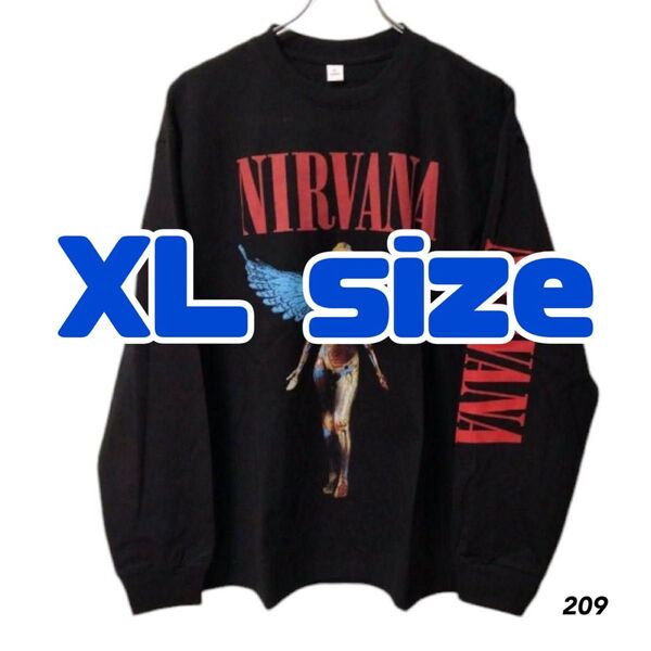新品 ニルヴァーナ ロンT バンドTシャツ 長袖 黒 XL ブラック アメカジ LL 大きめ ユニセックス