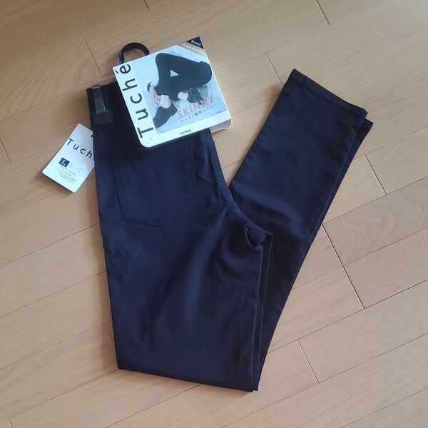 GUNZE Tuche SKINNY スキニーパンツ ブラック Lサイズ
