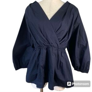 GU カシュクールブラウス 七分丈 M レディースブラウス
