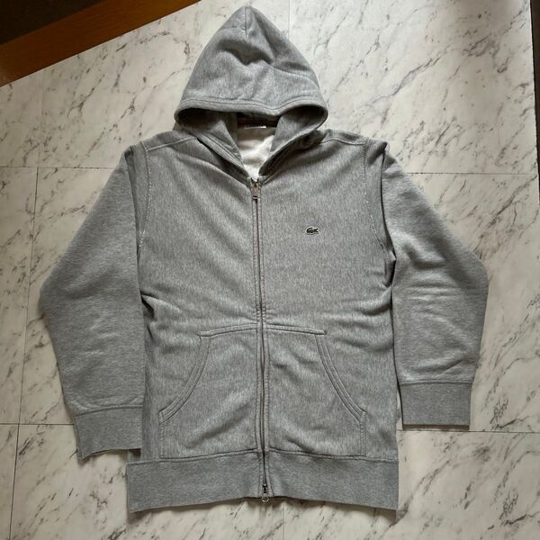 LACOSTE ジップアップパーカー グレー