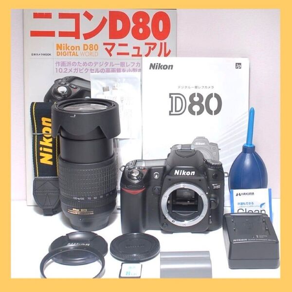 一本で近くから遠くまで Nikon D80 シングルレンズ 元箱付き 旅行に ニコン 一眼レフデビューに