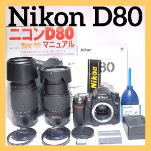 超望遠レンズデビュー Nikon D80 ダブルレンズ 美品 スマホ転送可 旅行に ニコン