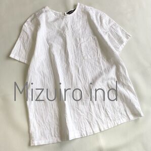 mizuiro ind ミズイロインド コットン トップス プルオーバー ホワイト ブラウス