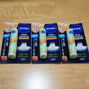 ニベア ディープモイスチャーリップ メルティタイプ オリーブ&レモンの香り3本セット