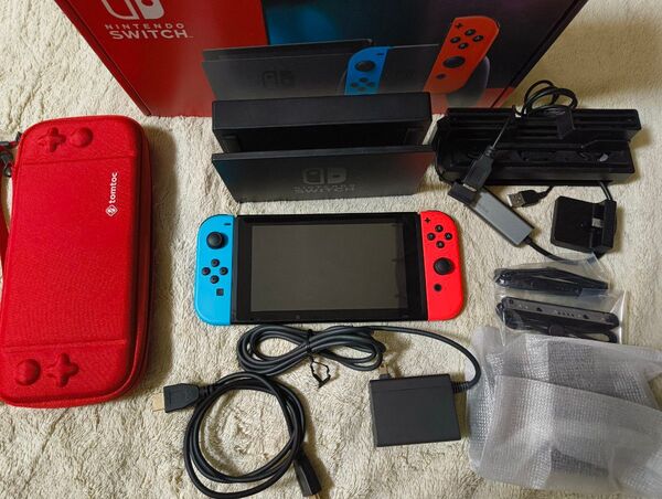 【超美品】Nintendo Switch 本体 バッテリー強化モデル おまけ4点