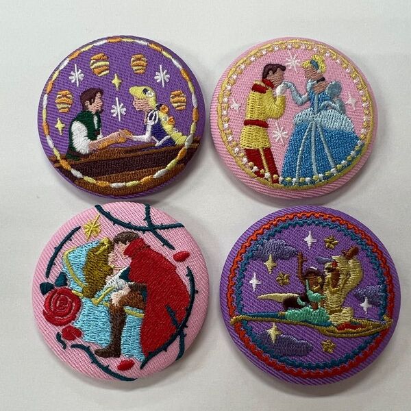 【再出品可】Disney 刺繍缶バッジ ラプンツェル…プリンセスset