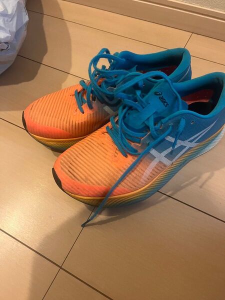 ASICS メタスピードスカイ 26.5cm オレンジ/青 ランニングシューズ アシックス asics