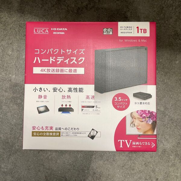 アイリスオーヤマ 4K放送対応ハードディスク 1TB HDCZ-UT1K-IR ブラック