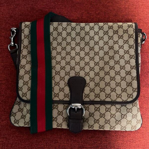 GUCCI グッチ GGキャンバス シェリーライン ショルダーバッグ