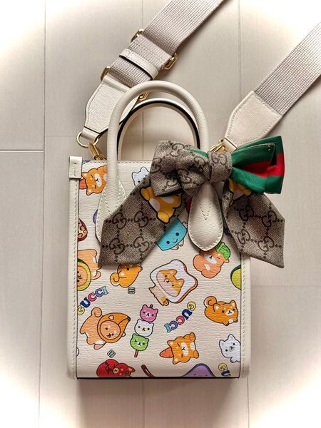 40万弱 グッチ GUCCI 2WAYバッグ アイボリー アニマルプリント未使用