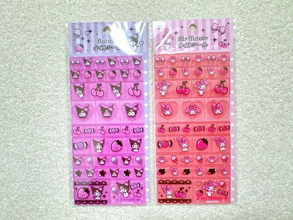 【サンリオ タイルシール2点セット】マイメロディ クロミ 紙モノ まとめ売り