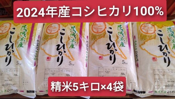 茨城県産コシヒカリ白米20キロ(5キロ×4袋)