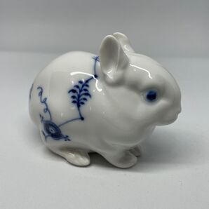 未使用 ロイヤルコペンハーゲン ウサギ ブルーパルメッテ フィギュリン 置物 レア オブジェ
