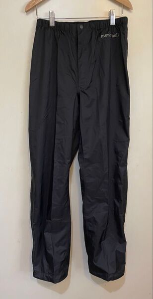 良品 モンベル レインパンツ レディースM サンダーパス 黒 袋無し 雨具 人気 mont-bell