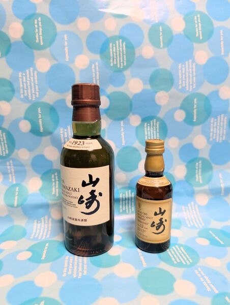 山崎12年 ピュアモルトミニB 50ml 1本と山崎NVミニB180ml 1本