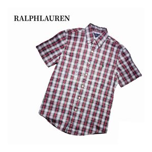 ☆激安SALE☆【 RALPH LAUREN 】新品 メンズ XS ラルフローレンシャツ チェック柄 半袖 春夏