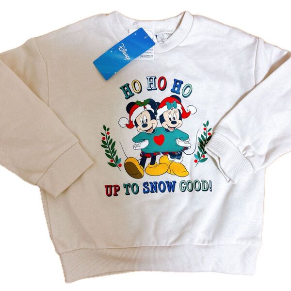新品タグ付きミッキーミニークリスマストレーナー100cmキッズ 保育園着 長袖トレーナー スウェット 男の子 女の子
