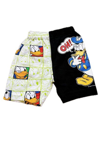 未使用 ドナルドパンツ レトロ ディズニーDIA CLUB ハーフパンツ 総柄 春夏 パンツ 90cm
