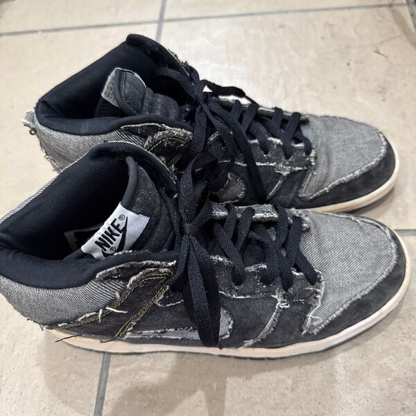 ナイキ ダンク ハイ ブラックデニム スニーカー シューズ 靴 NIKE DUNK HIGH BLACK DENIM 激レア