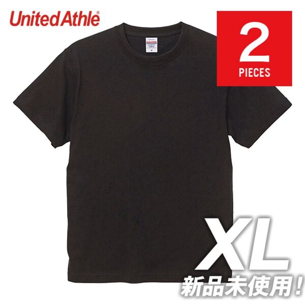 【2枚セット】Tシャツ 半袖 厚手オープンエンド ヘヴィーウェイト6.0オンス 綿100%【4208-01】XL ブラック圧縮発送