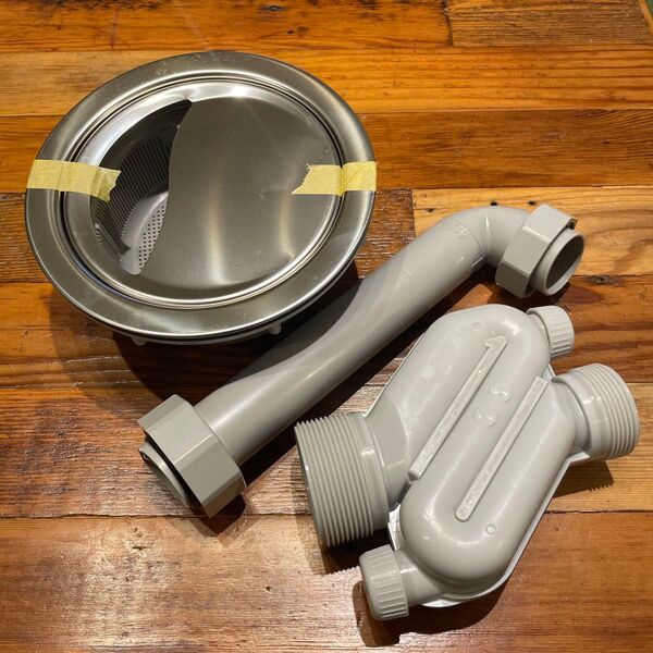 【新品・未使用】キッチン排水用品 ステンレストラップセット