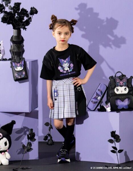 ANNA SUI mini クロミスペシャルコラボTシャツ 半袖 カットソー ブラック