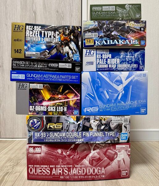 【定価】RE ヤクトドーガ(クエス)、RG νガンダム ダブルフィンファンネル、HG カバカーリー他
