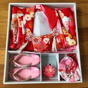 七五三 三歳 女の子用 着物 9点セット (簡単に着せられます