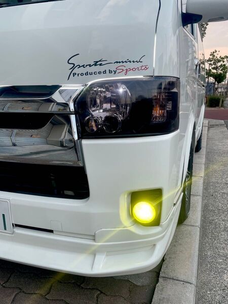 ハイエース200系 フォグランプカバー 左右♪脱着簡単☆雨天視界UP♪イエロー