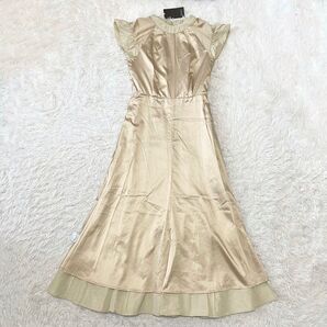 2023【タグ付き】anuans リネン混 バルーンショルダー イエローベージュ