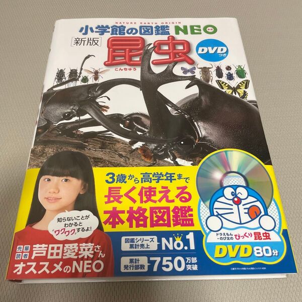 小学館の図鑑NEO 新版 昆虫 DVD無し 絵本 えほん 中古 知育 ずかん 自由研究に むし