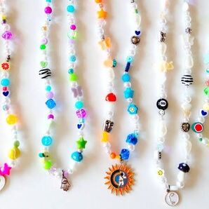 カラフルビーズネックレス まとめ売り ハンドメイドアクセサリー