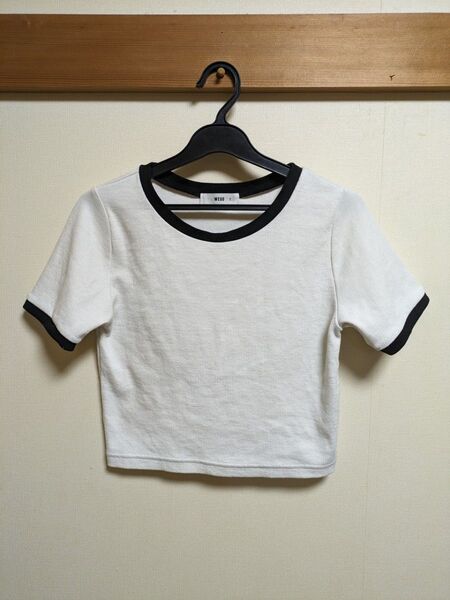 WEGO ショート丈 モノトーン 半袖Tシャツ スポーティー