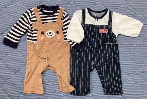 【2枚セット】ロンパース 60〜70センチ 長袖 ベビー服 くま柄