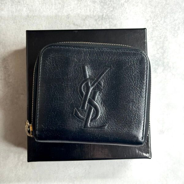 【付属品完備】 YSL イヴサンローラン / リヴゴーシュジップアラウンドウォレット 二つ折り財布 ブラック 352906