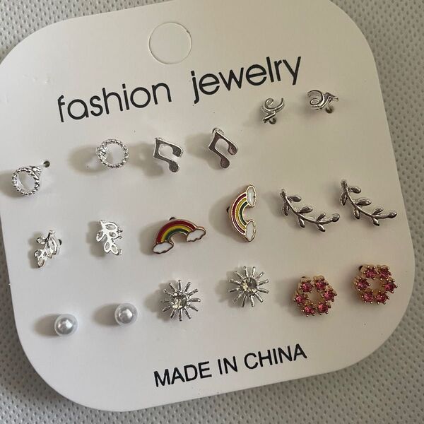 ピアス シルバー アクセサリー スタッドピアス 9ペアセット