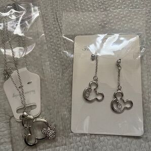 ネックレスandピアス シルバー ディズニー ミッキー ミッキーマウス アクセサリー