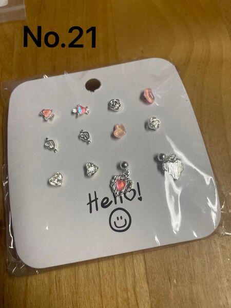 ピアス スタッドピアス アクセサリー 6ペア ピンク シルバー OP