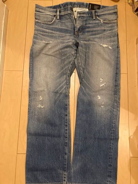 デニム ジーンズ デニムパンツW36ダメージ加工 ビックサイズ