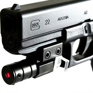 赤色レーザー 照準器 ドットサイト レーザーサイト エアガン ガスガン サバゲー 20mm 11mm レール アルミ合金 電池付属