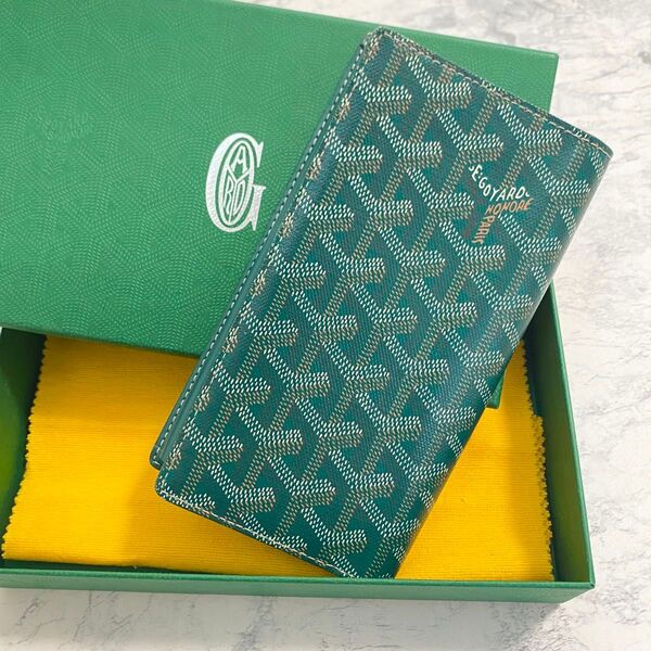 ゴヤール リシュリュー 財布 グリーン GOYARD メンズ 長財布 札入れ モノグラム ロングウォレット
