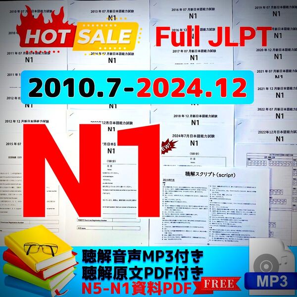 JLPTN1真題/日本語能力試験N1過去問【2010年7月−2024年12月】JLPT Old Question29回★★★★★