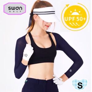ゴルフレディース UV50カットクールボレロ:Swan love GOLF :Sサイズ