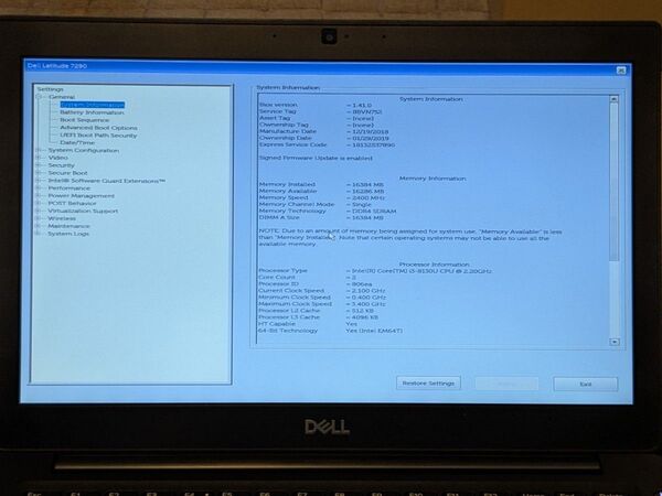 デル DELL Latitude 7290 メモリ16G SSD 128G ACアダプター付き windos11インストール済み