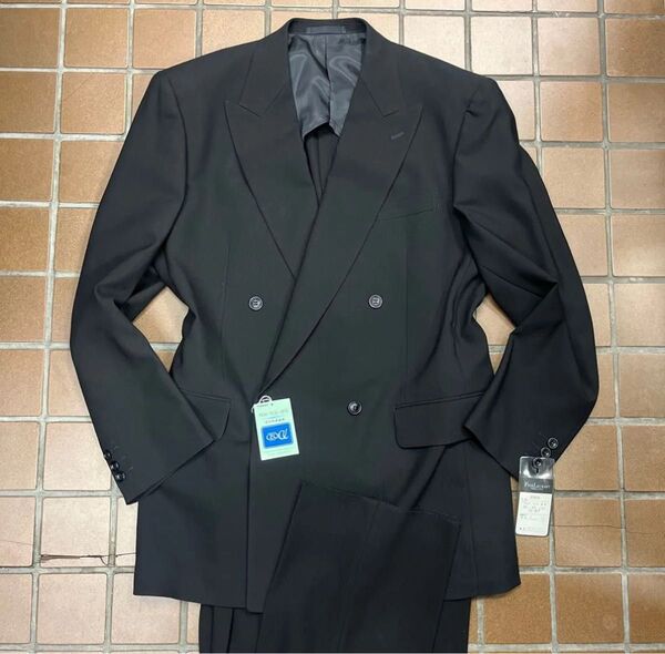 新品【サイズA7 XL★高級 礼服】4Bダブルスーツ メンズスーツ 背抜き ノーベンツ アジャスター 冠婚葬祭 喪服 フォーマル