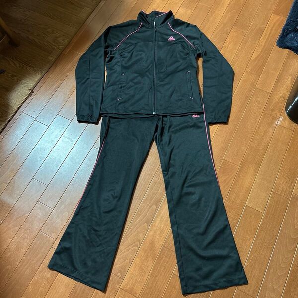 adidas ジャージ 上下セット ピンクライン入り レディース
